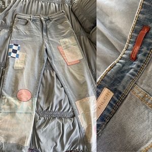 Pilcro; Anthropologie patchwork denim jeans